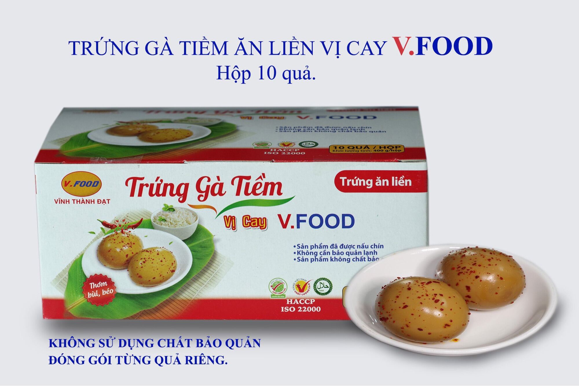 TRỨNG GÀ VỊ CAY HỘP 10 QUẢ