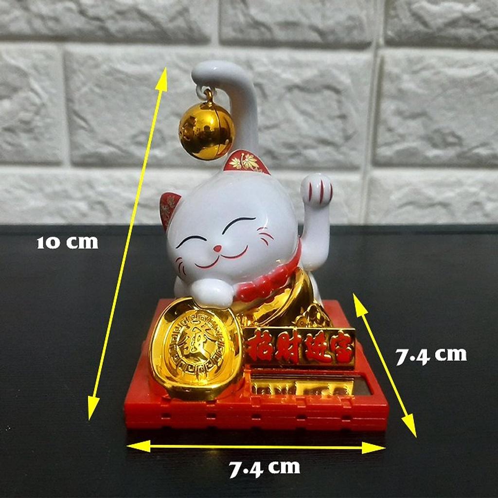 Mèo Thần Tài Ôm Thỏi Vàng 12x9x9cm