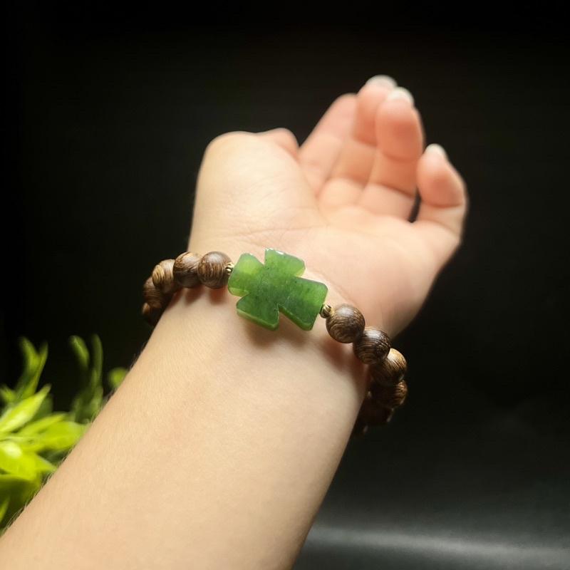 Vòng tay trầm_sánh mix ngoc bích 8li