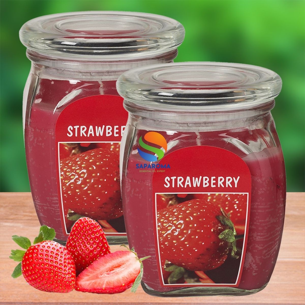 Combo 2 hũ nến thơm tinh dầu Bolsius Strawberry 305g - hương dâu tây, nến trang trí, thơm phòng, thư giãn, Hỗ trợ khử mùi