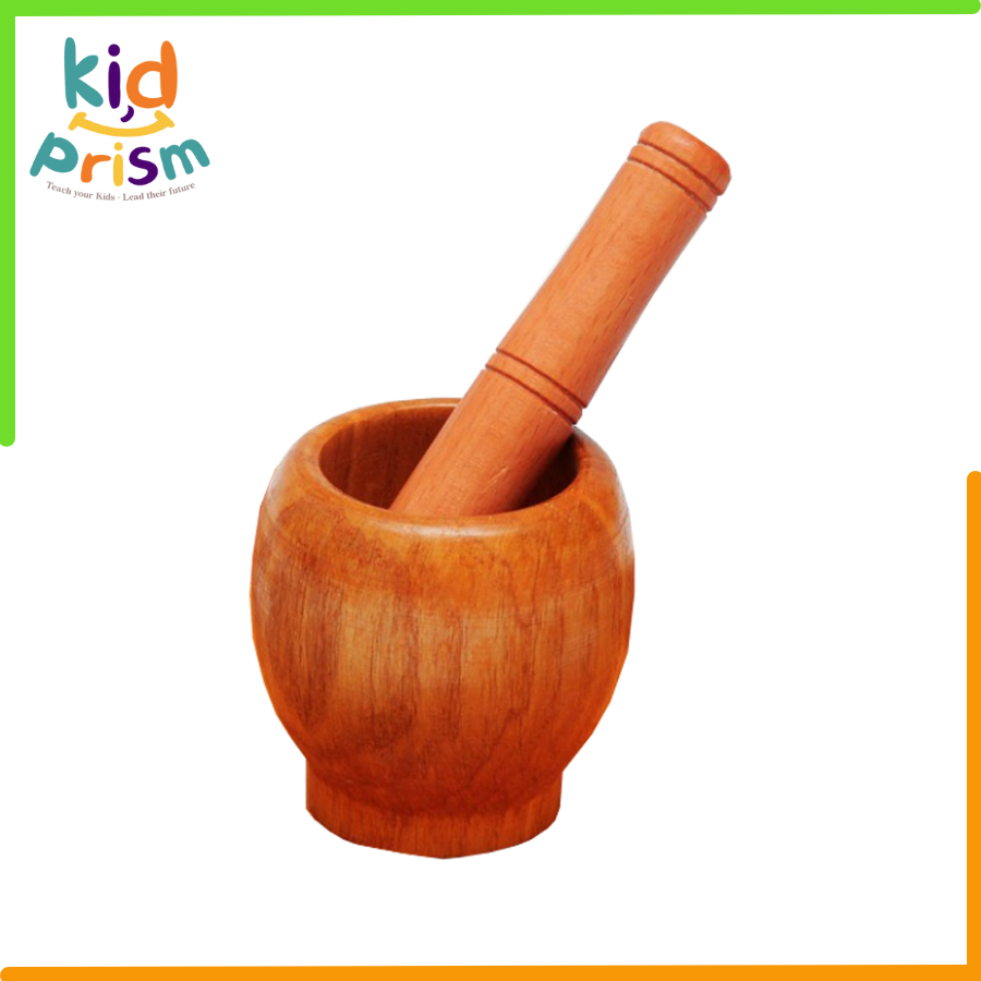 Giáo cụ Montessori - Bộ cối chày bằng gỗ giúp trẻ phát triển kỹ năng thực hành cuộc sống