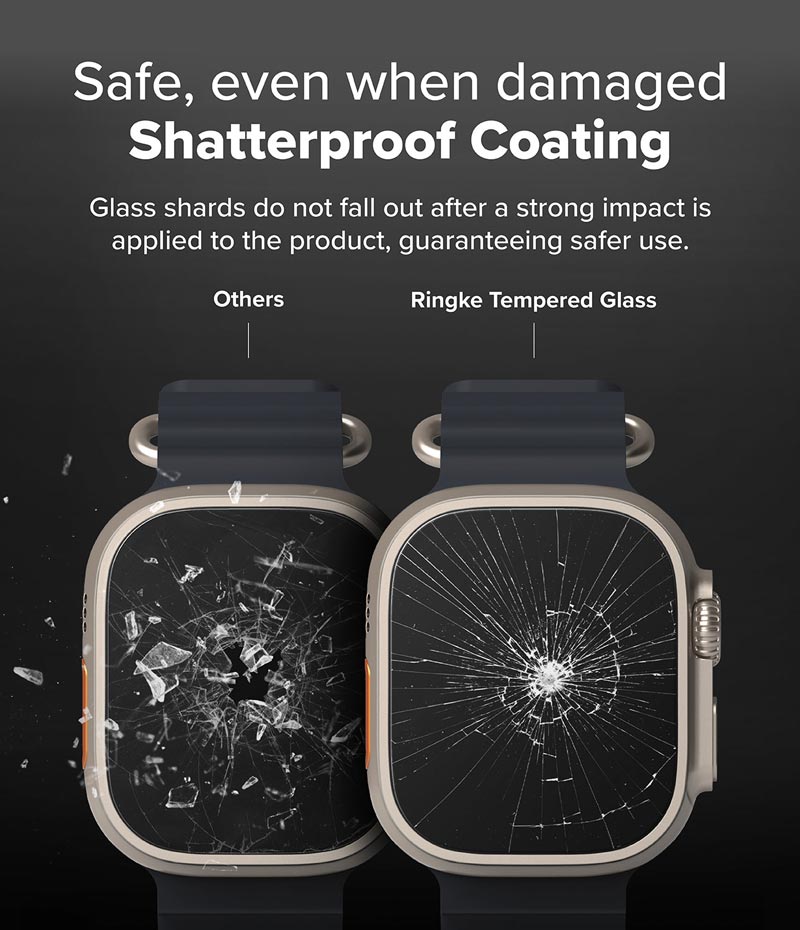 Bộ 2 dán cường lực Apple Watch Ultra 2/1 RINGKE Easy Slide Tempered Glass - Hàng Chính Hãng