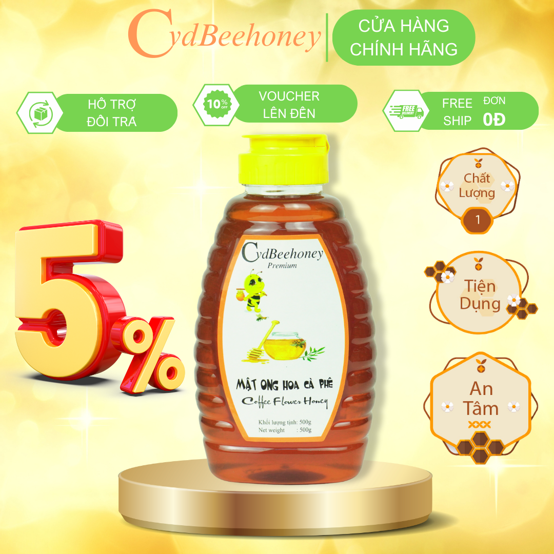 Mật ong hoa cafe 500g Cvdbeehoney Mua 2 tặng 1 - Coffee flower honey Cvdbeehoney