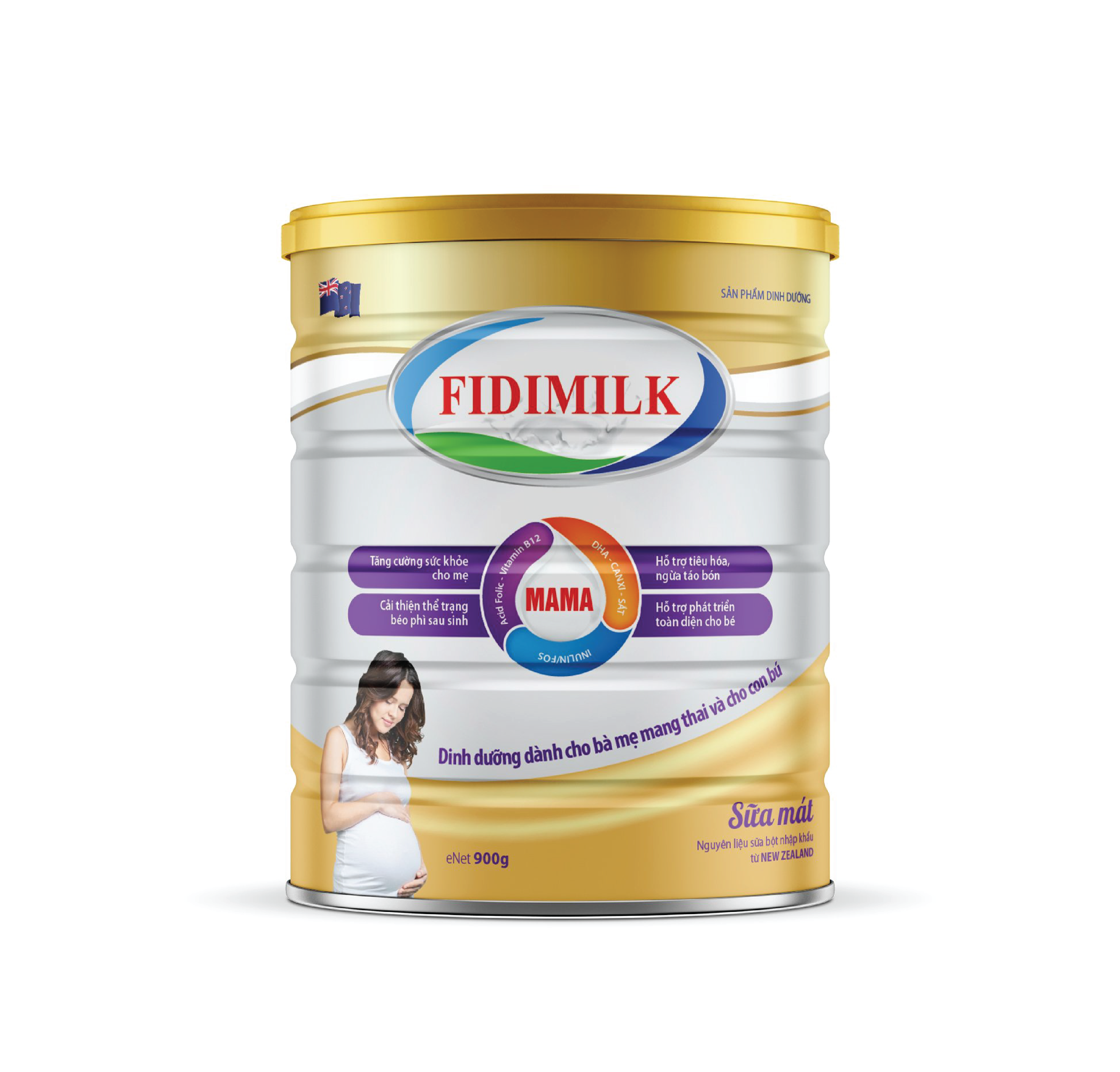 Sữa bột FIDIMILK MAMA lon 900g - Dành cho phụ nữ mang thai và cho con bú.