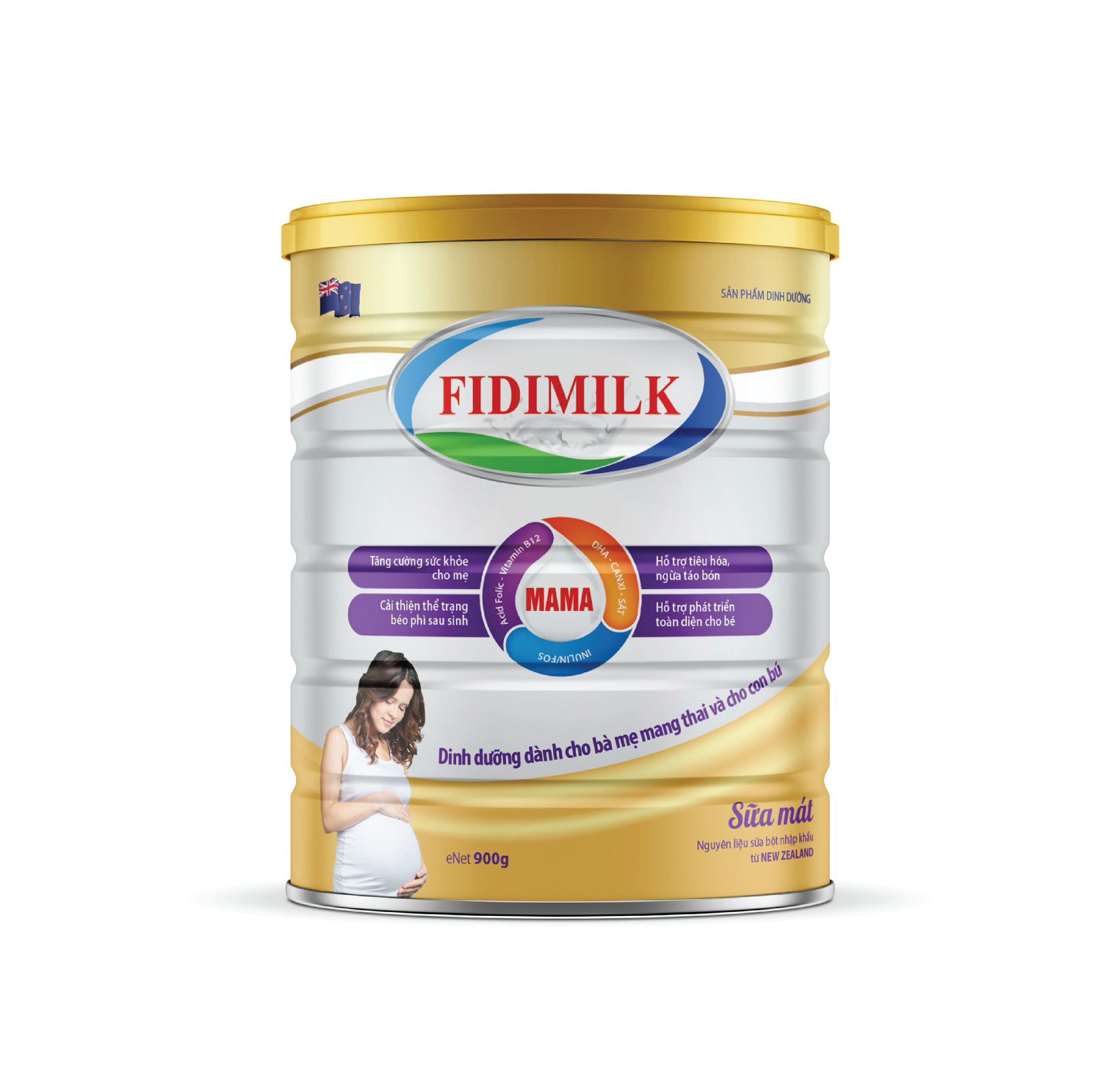Combo 3 lon Sữa bột FIDIMILK MAMA lon 900g - Dành cho phụ nữ mang thai và cho con bú.