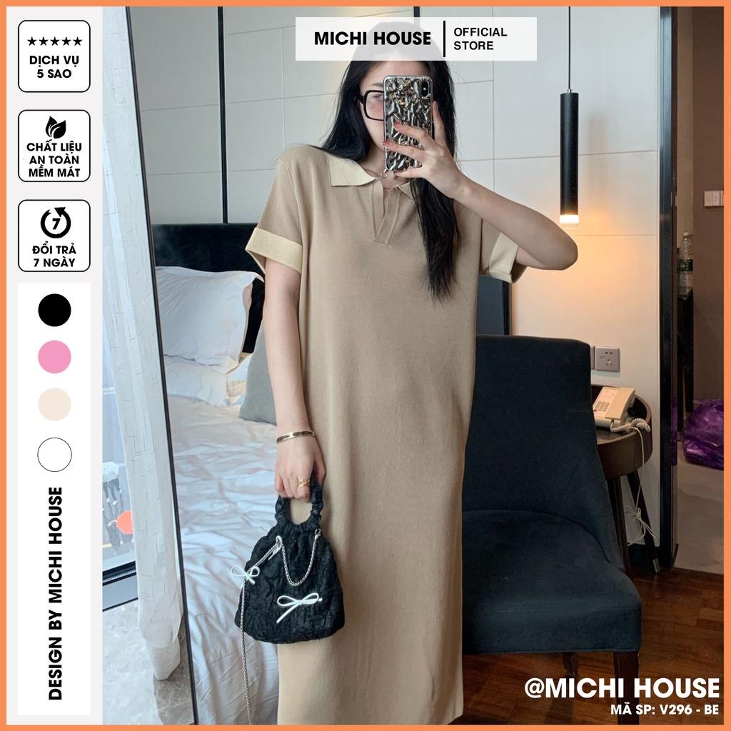 Váy len Polo dáng Suông rộng Freesize V296 MICHI House Đầm Thiết kế Trẻ trung Nhiều màu