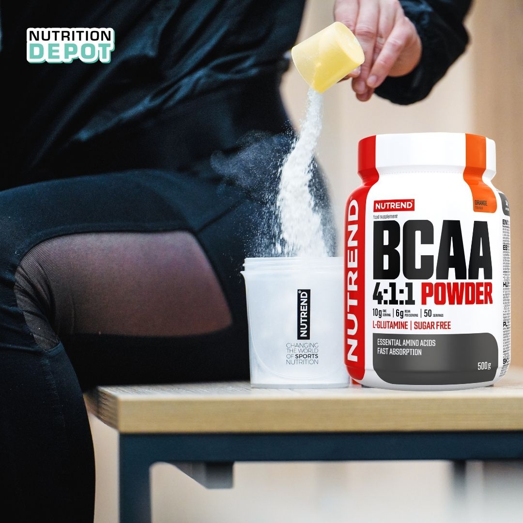 Thực phẩm bổ sung phục hồi cơ bắp Nutrend BCAA 4:1:1 Powder vị Cam (Hộp 500g) - Nutrition Depot Vietnam