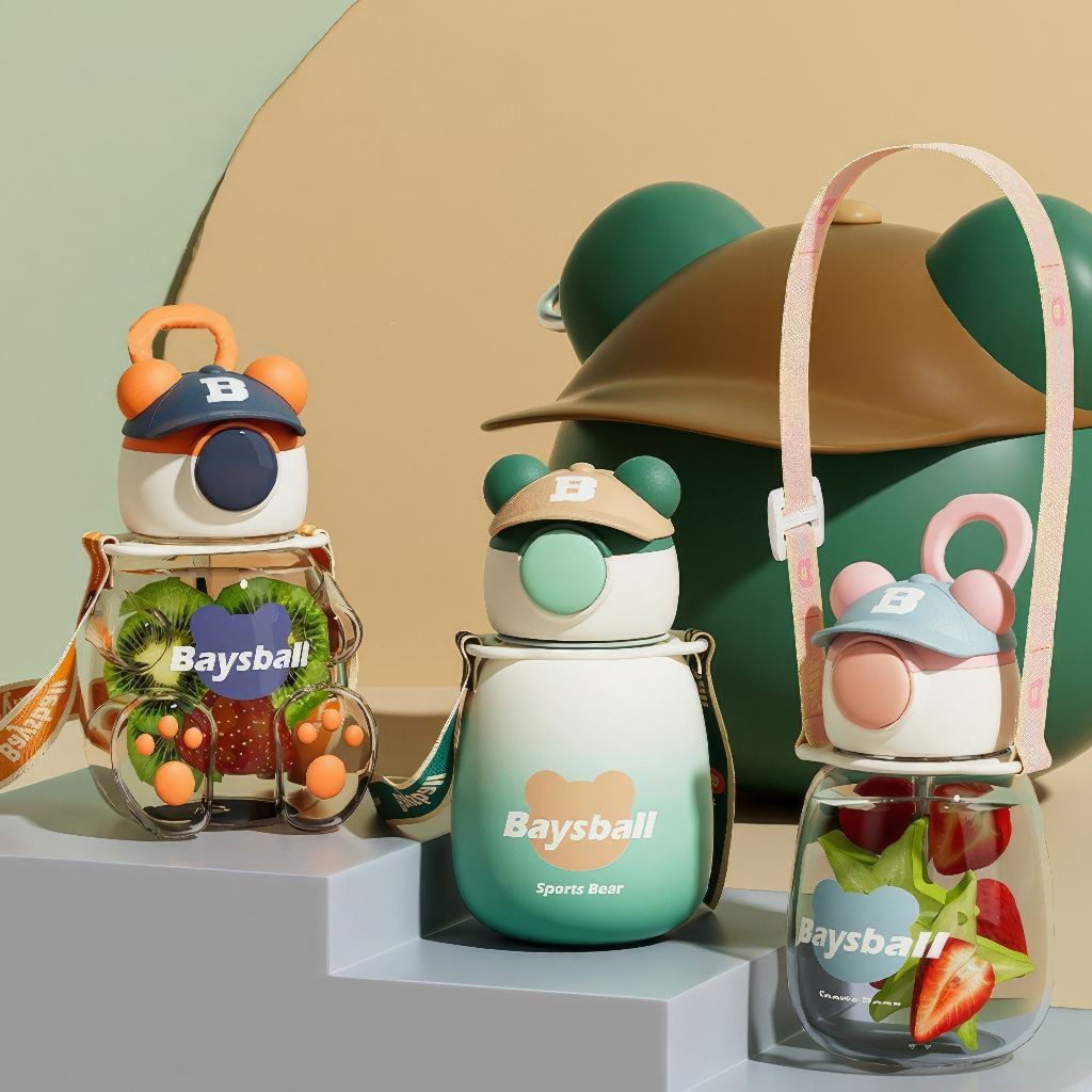 Bình Đựng Nước Gấu Baysball SMARTCHOICE 3 Loại, Lọ Đựng Nước Cao Cấp Dễ Thương Cho Bé SCG-PK083