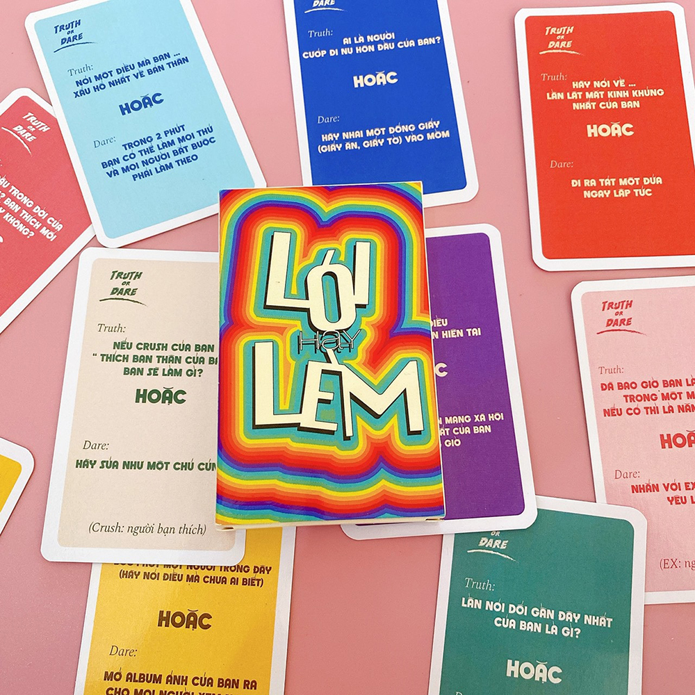 Bộ Bài Lói Hay Lèm Truth or Dare Việt Hóa 30 Lá Bài Drinking Game Bài Uống Ăn Nhậu Tạo Sự Thú Vị Cơ Hội Gắn Kết Tình Bạn