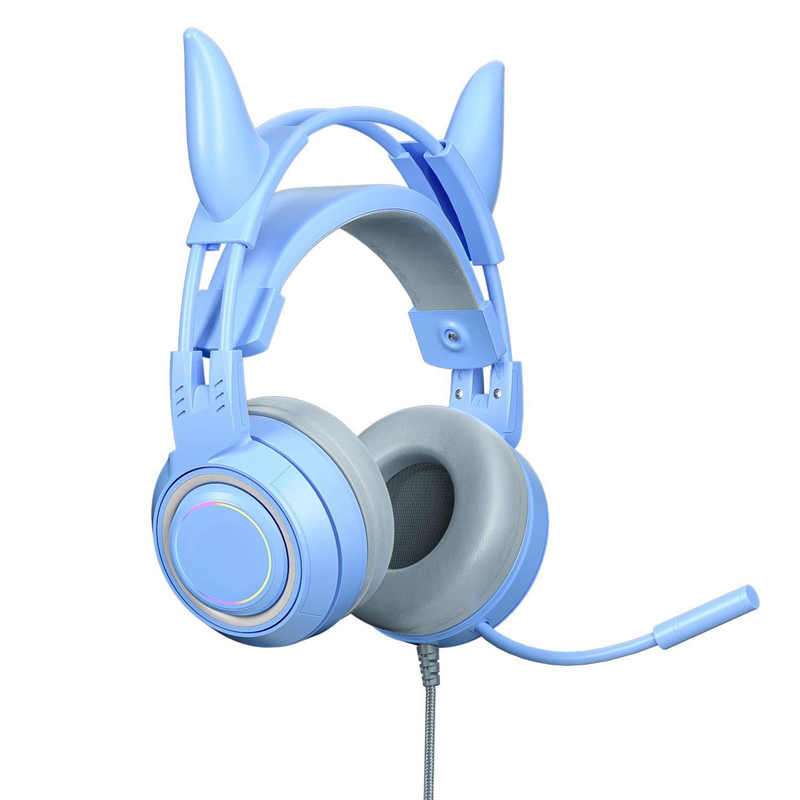 Wired Gaming Headset, Lighting with Ear Headphones for Laptop Desktop