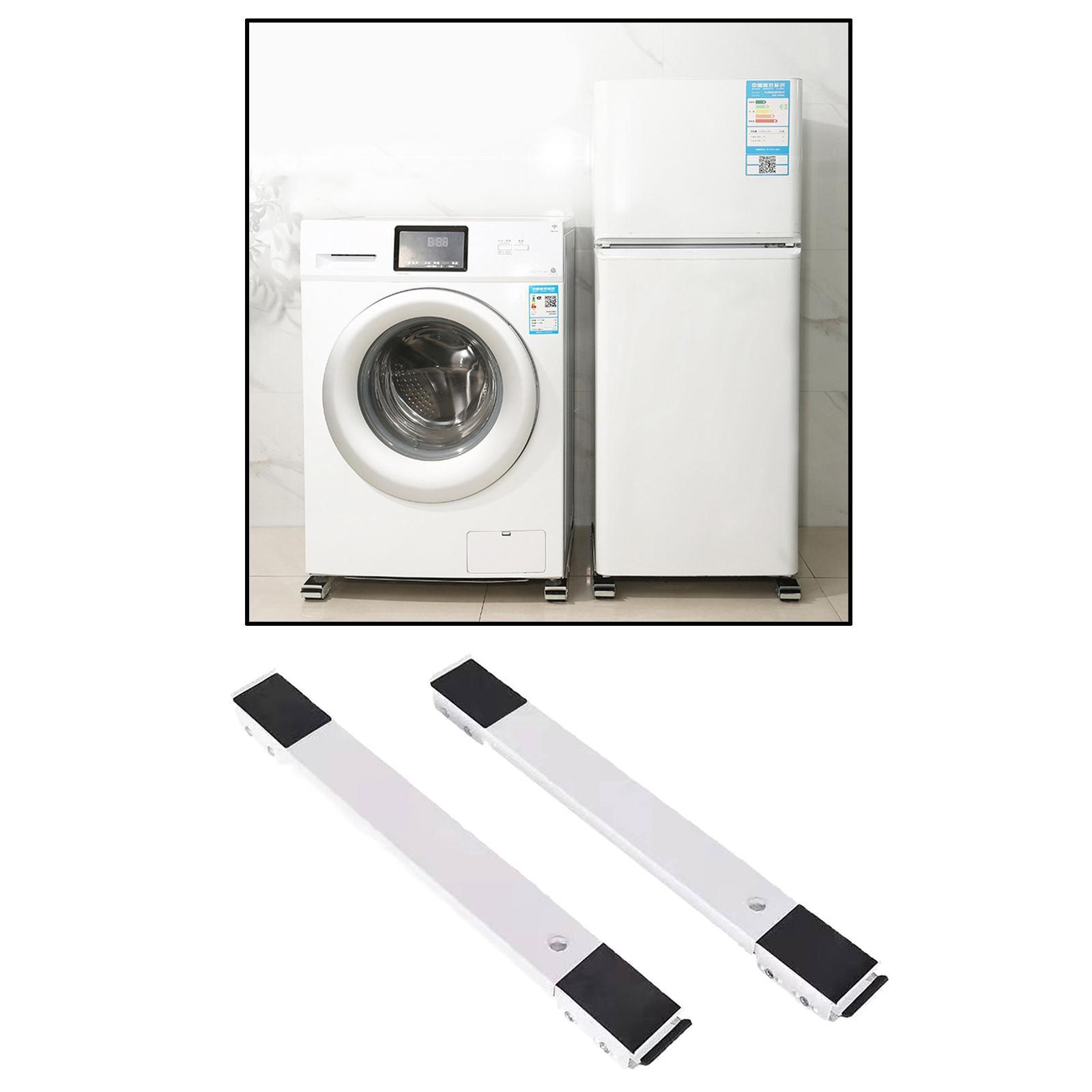 2pcs Washing Machine Stand Multi-functional Mobile Base Holder White