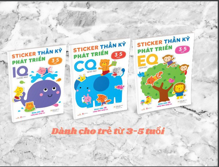 Bộ Sách STICKER THẦN KỲ PHÁT TRIỂN IQ - EQ – CQ. Dành cho bé từ 3-5. Bộ 2. Tặng tranh cát cho bé