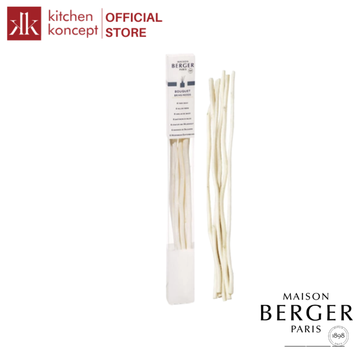 Maison Berger - Bộ que tán hương gỗ liễu - 27cm - 6 cái