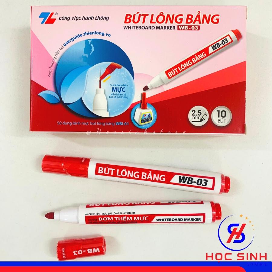 Bút Lông Bảng Thiên Long WB-03 Có Thể Bơm Mực, Mực Bôi Được