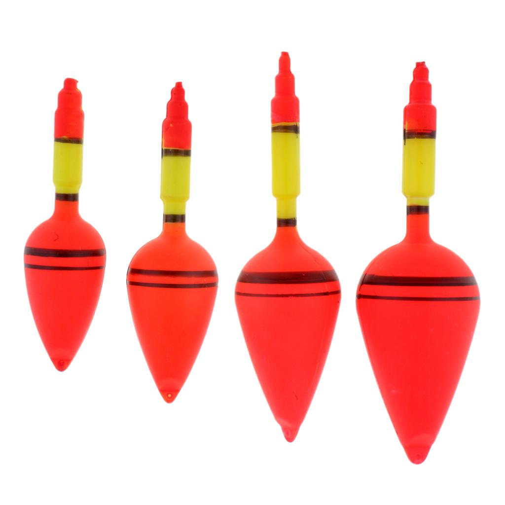 4pcs Luminous Fishing Float Light Stick Vertical Buoy Floating Tube Bobber