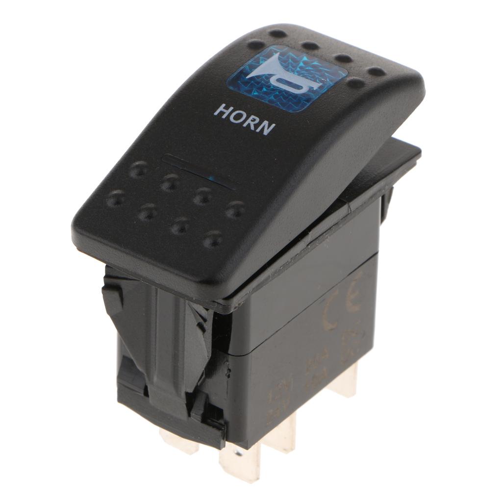 Xe Thuyền 12V 20A Đèn LED Màu Xanh Dương Loa Còi Đèn Nút Nhấn Công Tắc Bật Tắt