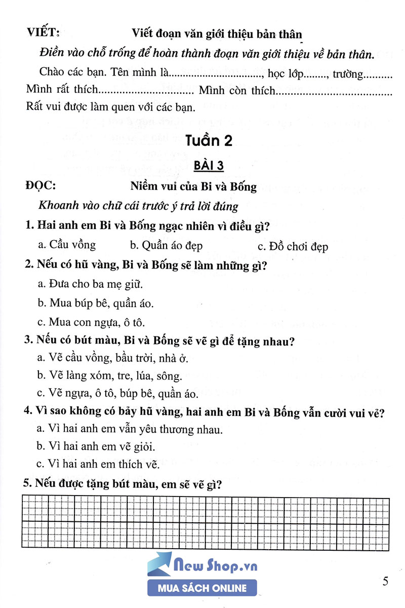 Bài Tập Trắc Nghiệm Tiếng Việt Lớp 2