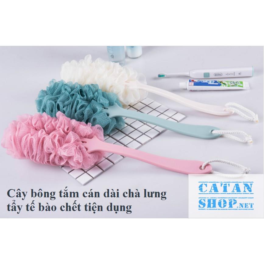 Cây bông tắm cán dài chà lưng tẩy tế bào chết tiện dụng- Màu ngẫu nhiên