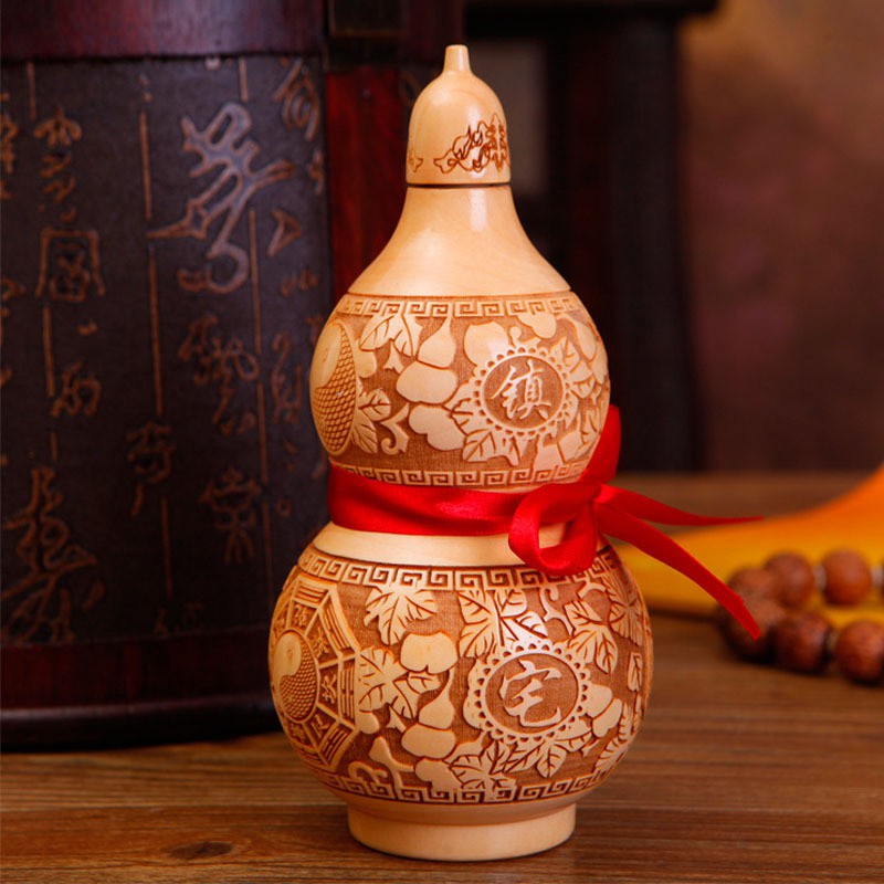 Hồ lô gỗ đào tự nhiên kích thước 14cm