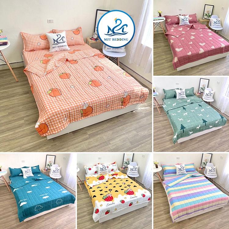 Chăn hè chần bông Cotton Poly M2T Bedding, mền cotton họa tiết đáng yêu kích thước 1m8x2m