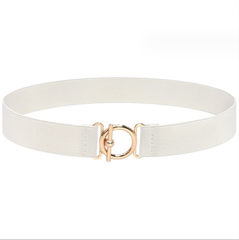 Đai váy Belt thời trang Full chun co giãn Khóa xiên tròn Bản 3cm