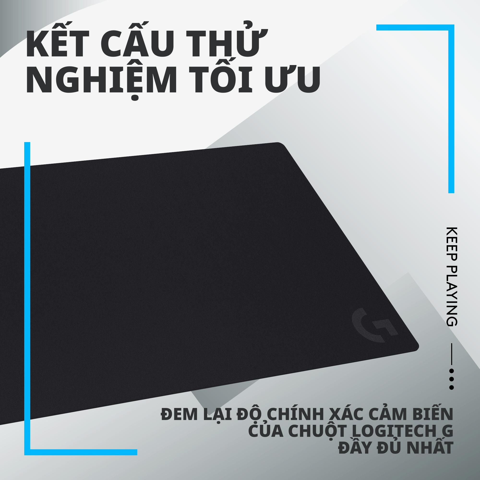 Bàn di chuột game Logitech G840 tấm lót chuột chơi game bằng vải, tối ưu cho chơi game, ma sát, chống trượt kích thước 900 x 400 x 3 mm , cho Mac và PC - Hàng Chính Hãng