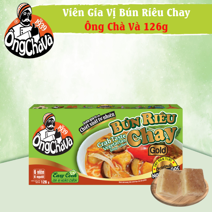 Combo 10 Hộp Viên Gia Vị Bún Riêu Chay Gold Ông Chà Và 126g