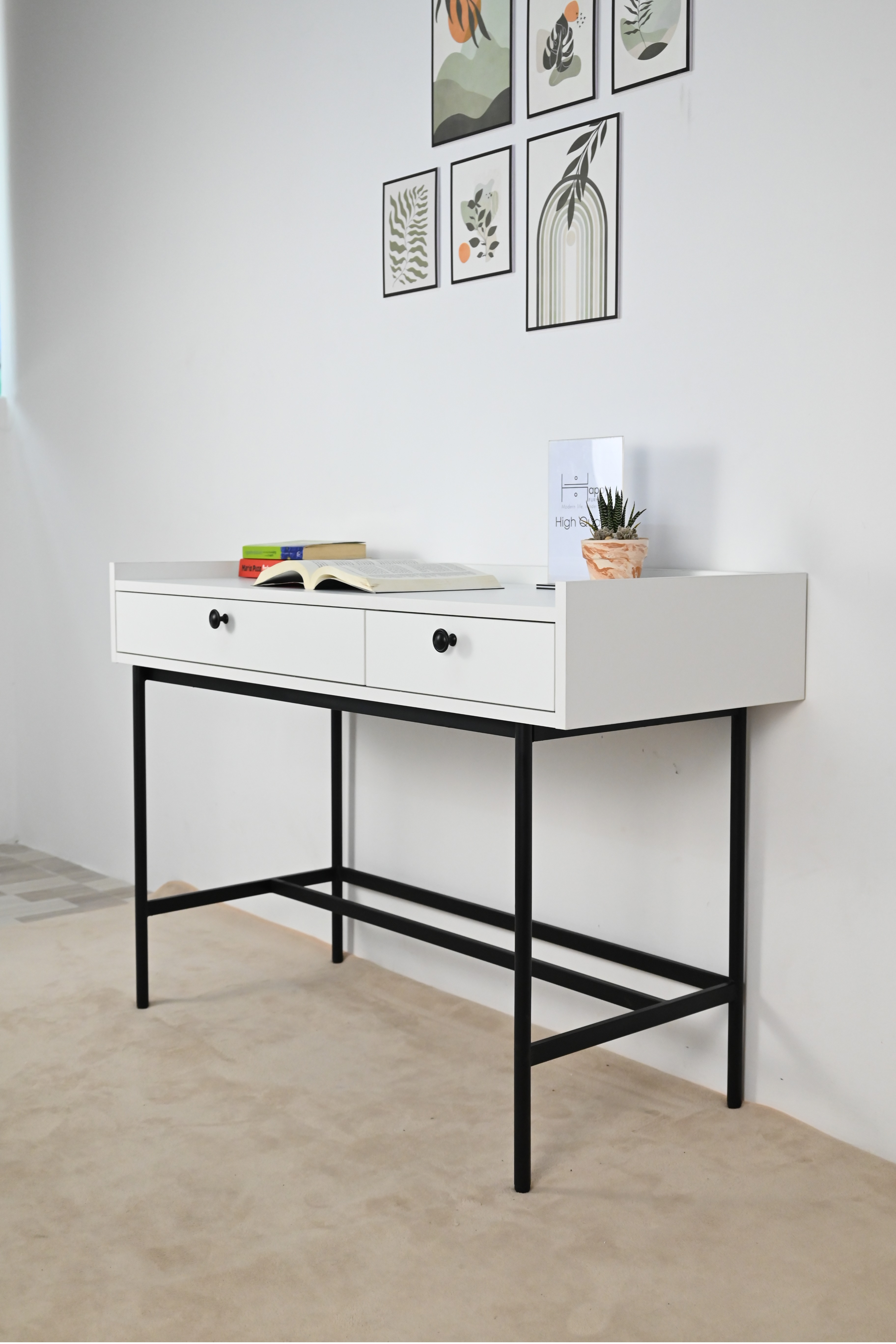 [Happy Home Furniture] KINA , Bàn trang điểm 2 ngăn - chân sắt , 110cm x 45cm x 75cm ( DxRxC), BAN_040