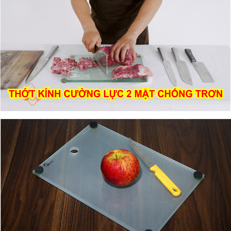 Thớt kính cường lực 1 thớt dùng cả đời, dễ vệ sinh luôn sáng bóng, tránh lây lan vi khuẩn