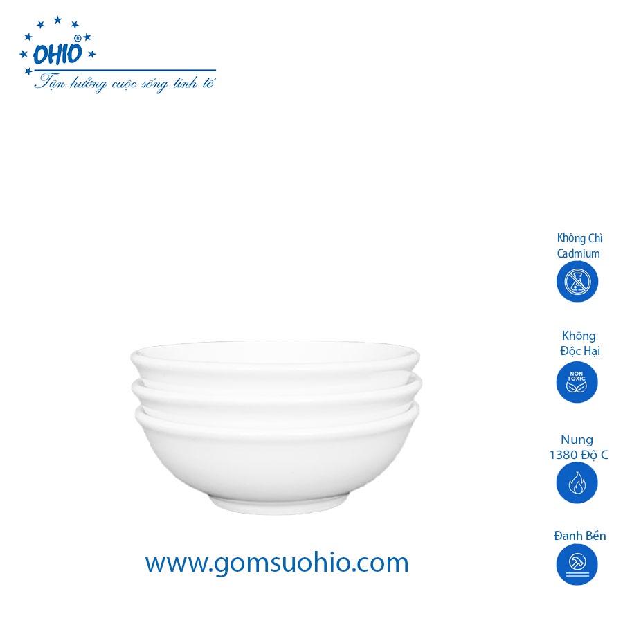 Đĩa Hến 7.7 cm Sứ Trắng OHIO