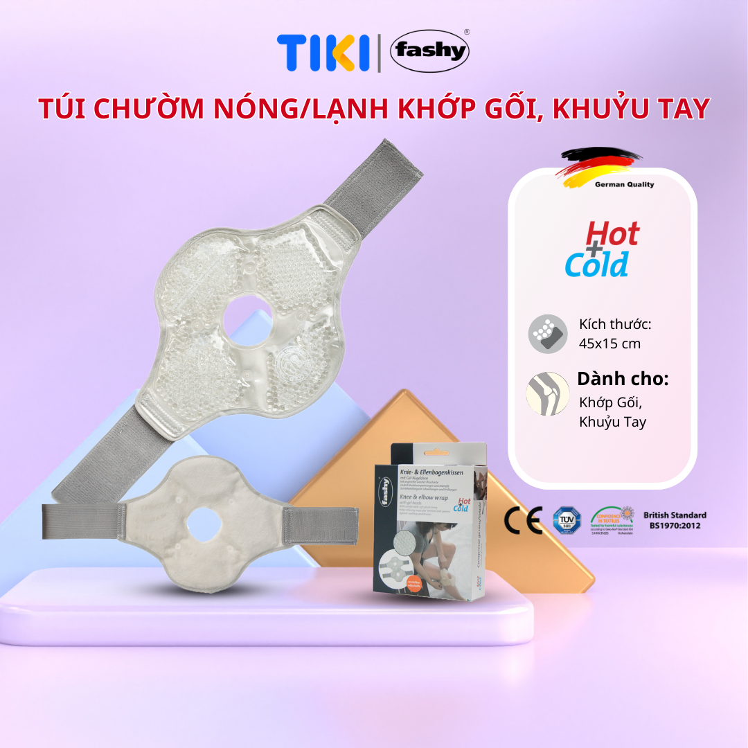 Túi chườm nóng lạnh giảm đau khớp gối, khuỷu tay Fashy nhập khẩu 100% từ Đức, tiêu chuẩn chất lượng Châu Âu giúp giảm sưng, bầm dùng lò vi sóng