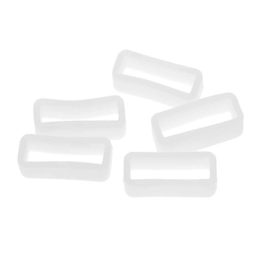 2X 5PCS rubber belt ring rubber belt ring watch accessories 22mm White