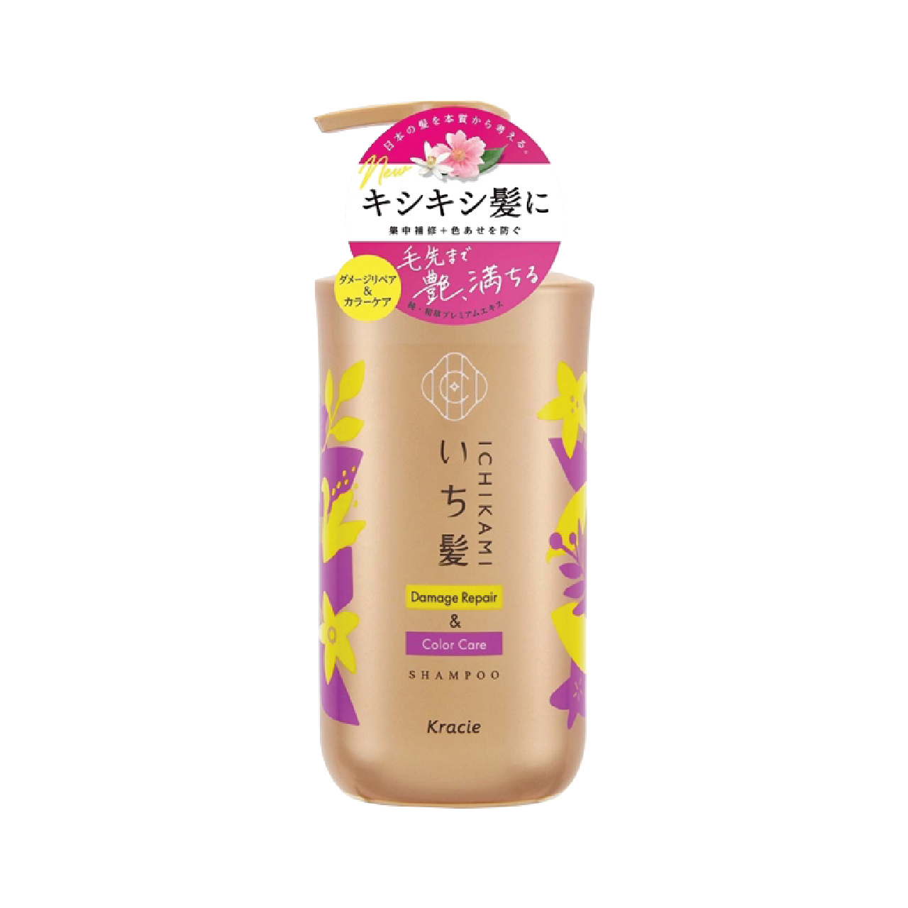 Dầu Gội Phục Hồi Hư Tổn Dành Cho Tóc Nhuộm Kracie Ichikami Damage Repair &amp; Color Care Shampoo (Chai 480ML)