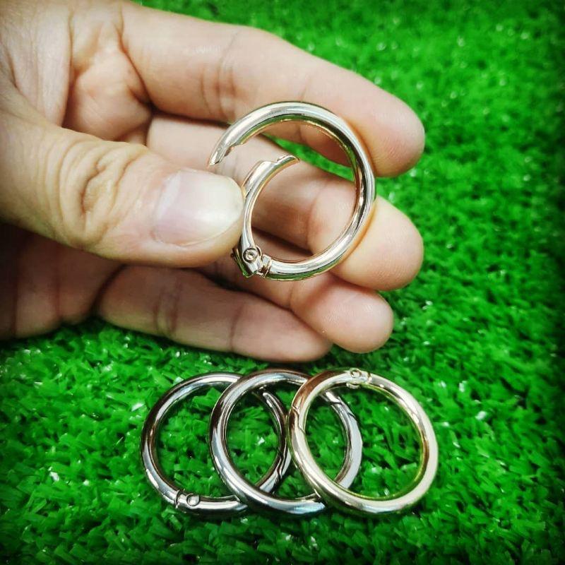 Set 3 Vòng Khoen Tròn Nhỏ, Móc Khuyên Chùm Khóa Trơn Kim Loại Màu Bạc, Móc Chùm Chìa Khóa, Móc Đa Năng - TakyHome 5070