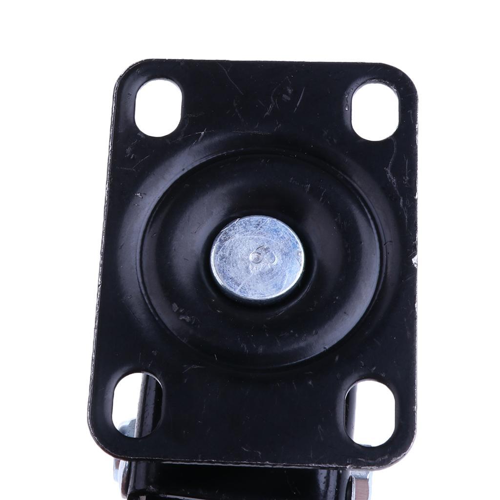 4 Pcs 1.5'' Swivel Caster PU Wheels With Brake Lock Universal Replacement