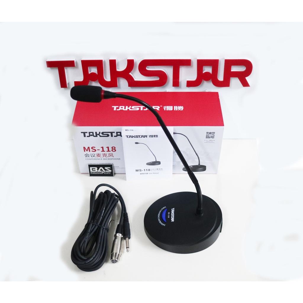 Micro hội nghị có dây TAKSTAR MS-118, mic cổ ngỗng để bàn phục vụ cho hệ thống hội nghị, cuộc họp, phát thanh công cộng