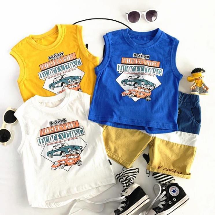 AT24 Size90-130 (9-27kg) Áo thun XILIBA cho bé trai, cotton 100% Thời trang trẻ Em hàng quảng châu
