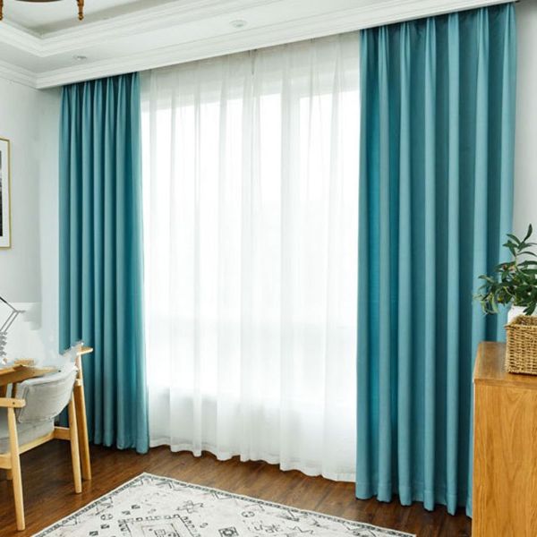 Rèm cửa vải LUCYA18-28 có thanh treo hợp kim nhôm màu gỗ đầu nhọn - cao cố định 1m3