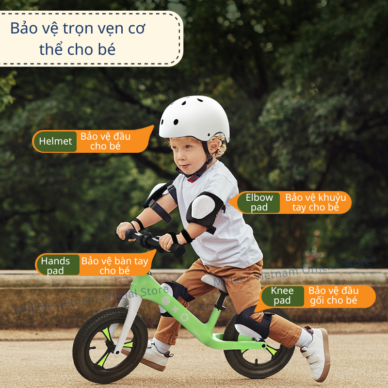 Đồ bảo hộ tay chân kèm mũ cho bé Mideer Protective Clothing Bike, đồ chơi vận động cho bé