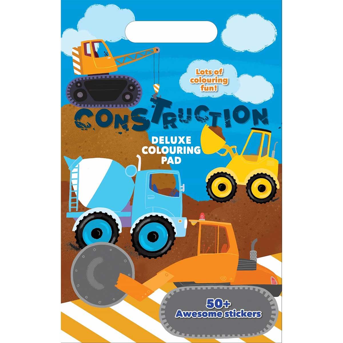 Sách Deluxe Colouring Pad - Construction (A4)