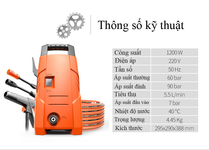 Máy Rửa Xe Mini Máy Rửa Xe Gia Đình Q37 Công Suất 1200W