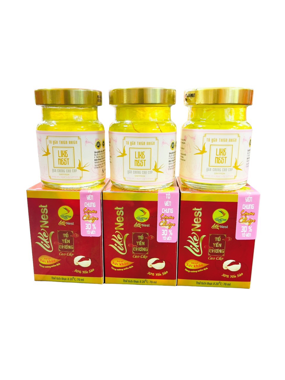 [Giỏ Quà 6 Hủ Tặng 1 Hủ] Yến Chưng Cao Cấp Mix Collagen Saffron Like Nest 30% Yến Nguyên Chất