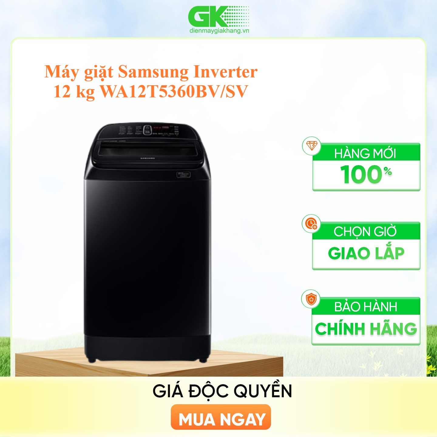 WA12T5360BV/SV - Máy giặt Samsung Inverter 12 kg WA12T5360BV/SV - Hàng Chính Hãng - Chỉ Giao Hồ Chí Minh
