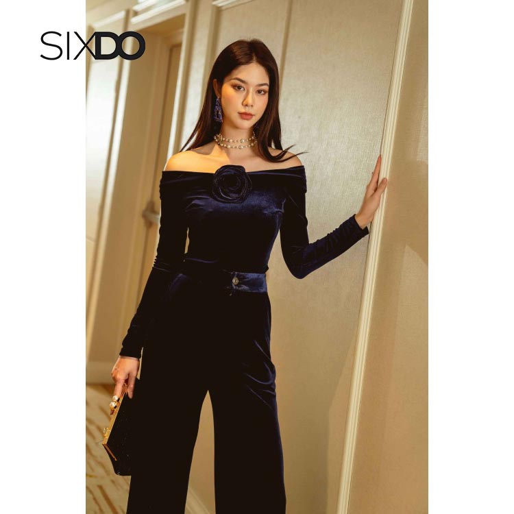 Áo nhung trễ vai thời trang SIXDO