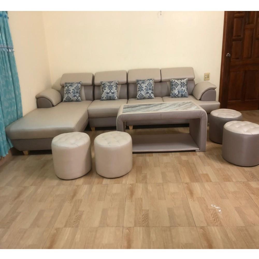 Bộ bàn ghế sofa da phòng khách đẹp