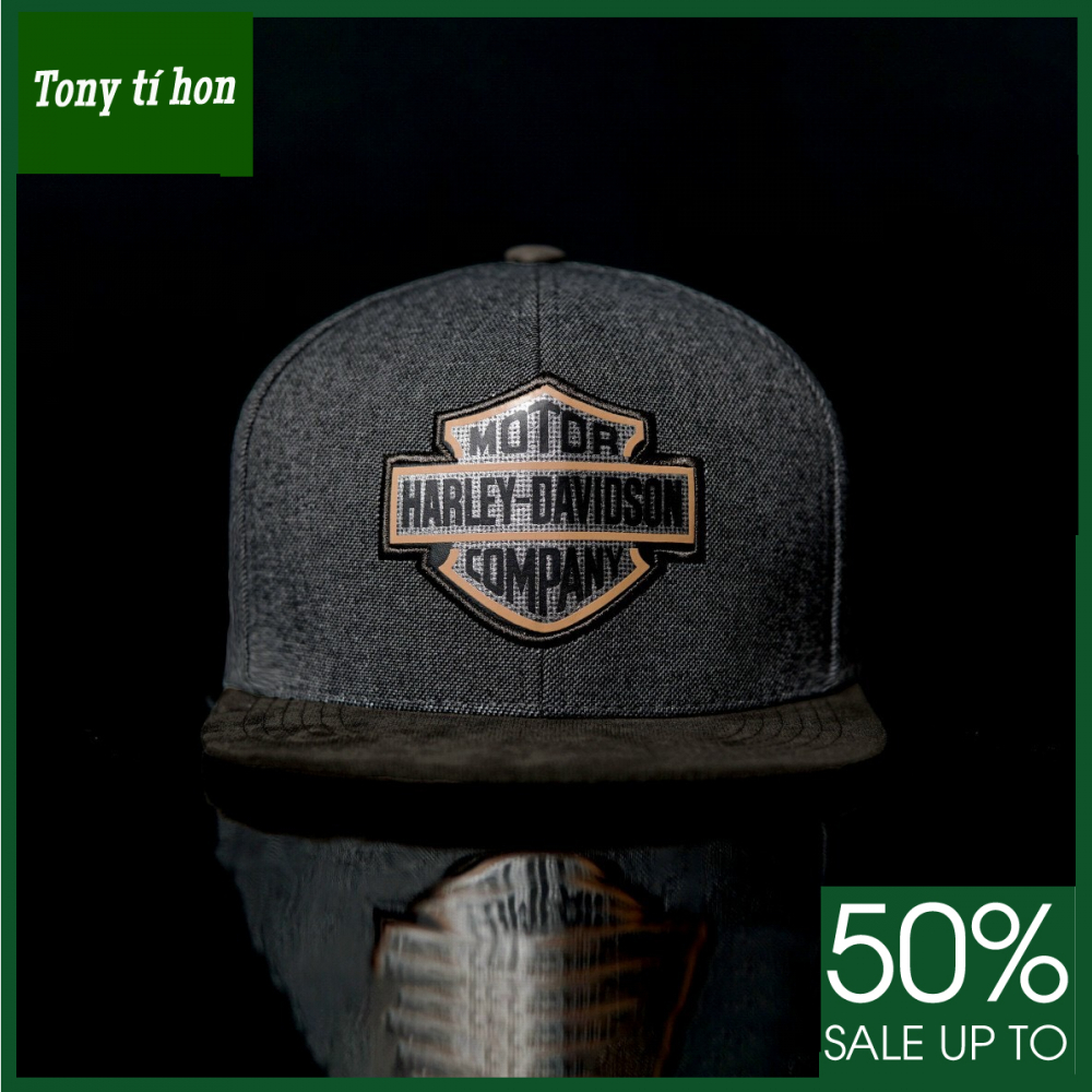 Tony tí hon - Nón lưỡi trai Snapback xám đen logo cánh đại bàng vàng kim thời trang nam nữ cao cấp