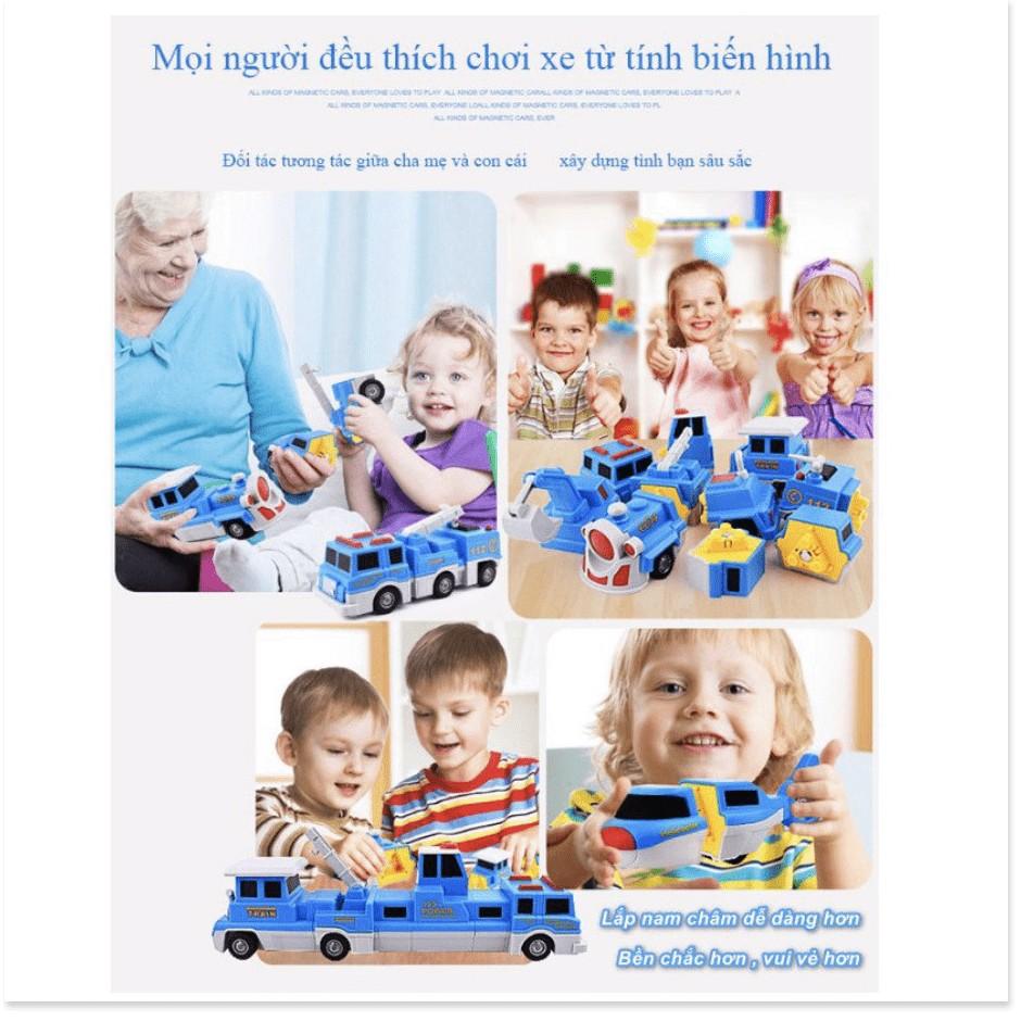 Bộ đồ chơi lắp ráp Xe ô tô biến hình nam châm