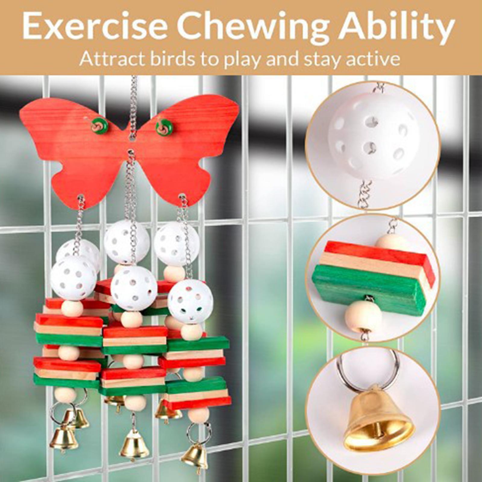 Bird Chewing Toy Parrot Cage Bite Toys Wooden Block Bird Parrot Toys