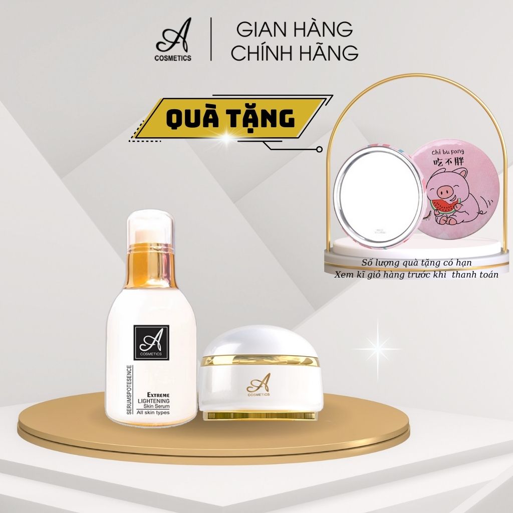 Bộ SP dưỡng trắng da mặt: Kem Face Pháp 50g + Serum 50ml - Giúp Dưỡng Trắng Da Mềm Mịn Căng Bóng