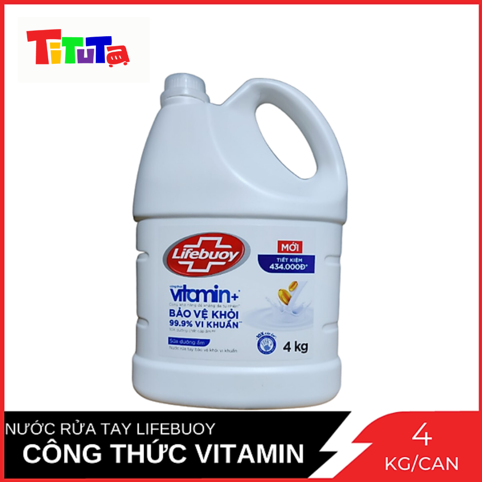 Nước Rửa Tay Lifebuoy Bạc Bảo Vệ Công Thức Vitamin (XANH) Can 4L